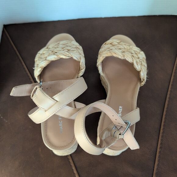 Marc Fisher Steel Platform Sandal, Women's Size 10M, Light Natural New - Picture 12 of 15